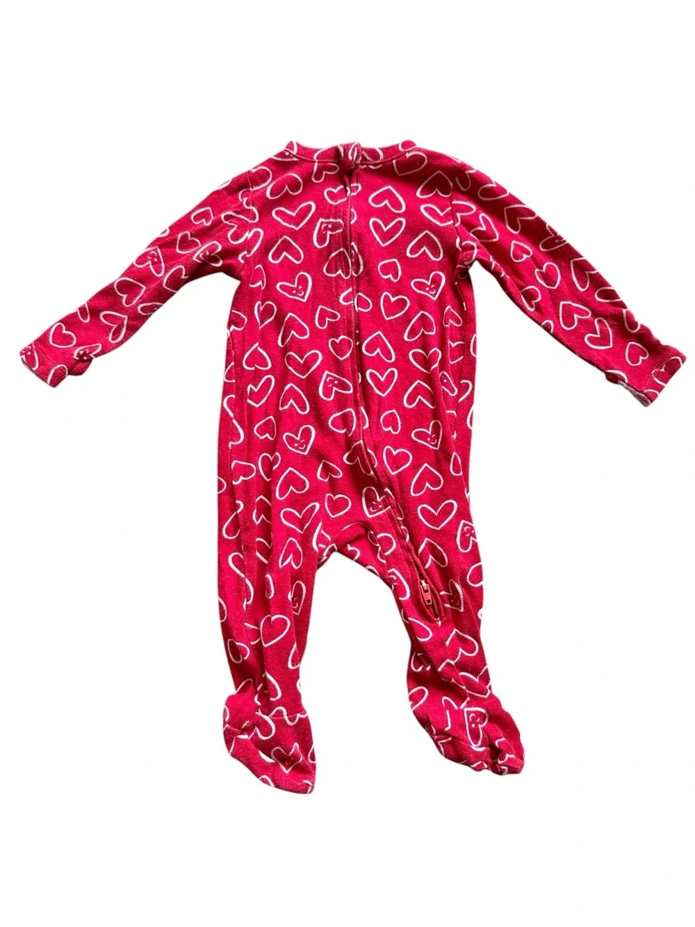 Old Navy lot of 3 footed two way zip closure Valentine’s sleeper footed pajamas